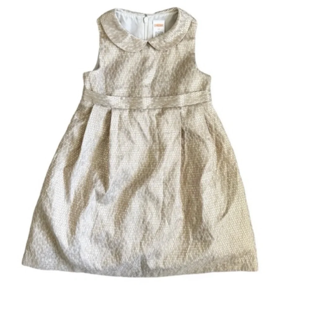 Gymboree Shimmering Metallic Gold Formal Party Dress-Size 5T